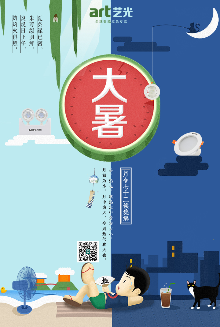 大暑，大暑，熱氣尤大也